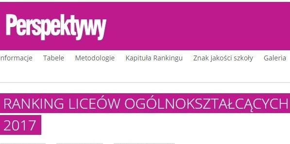 Najlepsze Licea 2017 - Prus na czele!