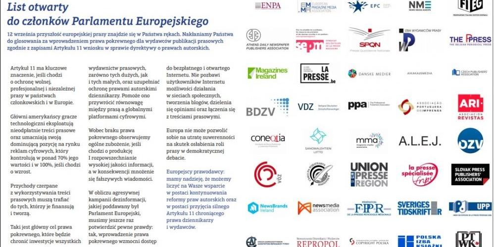 List otwarty do członków Parlamentu Europejskiego 