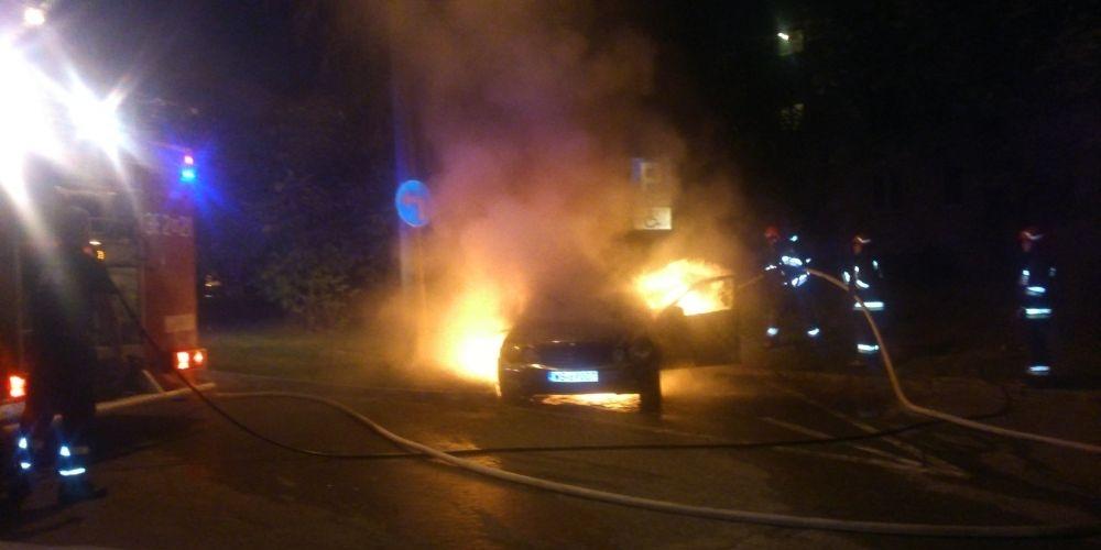 Pożar samochodu na Romanówce