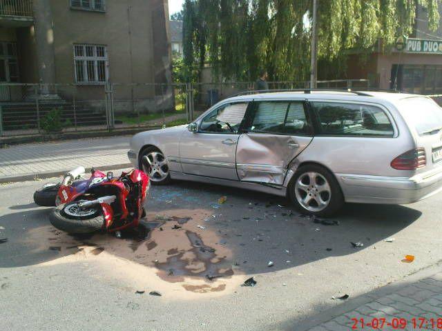 Wypadek z udziałem motocykla