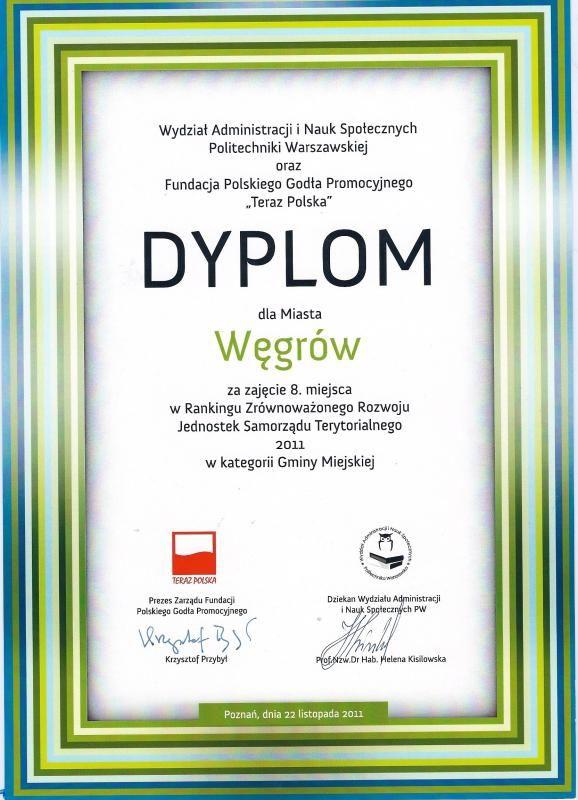 Węgrów wśród Liderów najlepiej rozwijających się miast w Polsce.