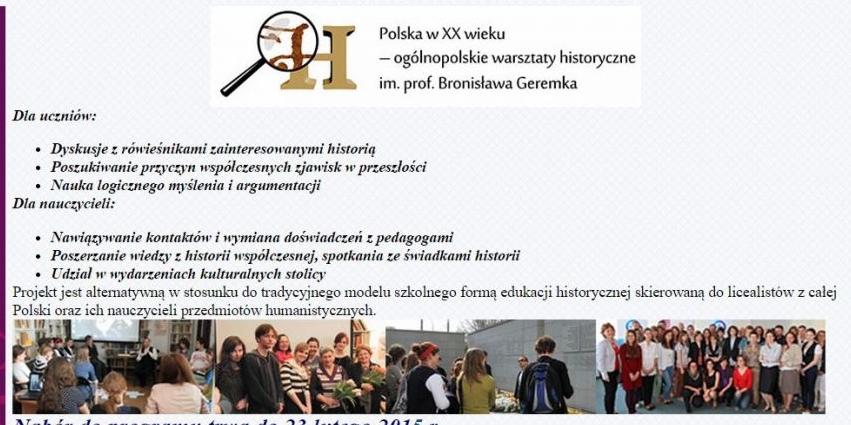 Szansa na ciekawe warsztaty i spotkania