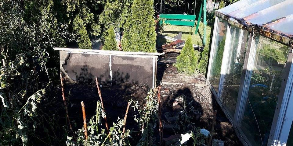 Pożar na działkach