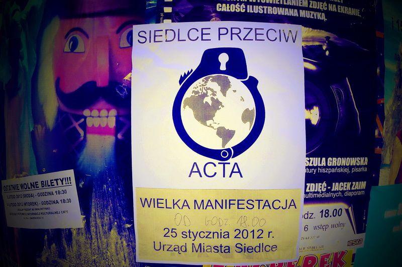 Manifestacja przeciwko ACTA w Siedlcach