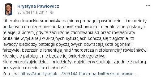 Krystyna Pawłowicz straciła pracę na uczelni