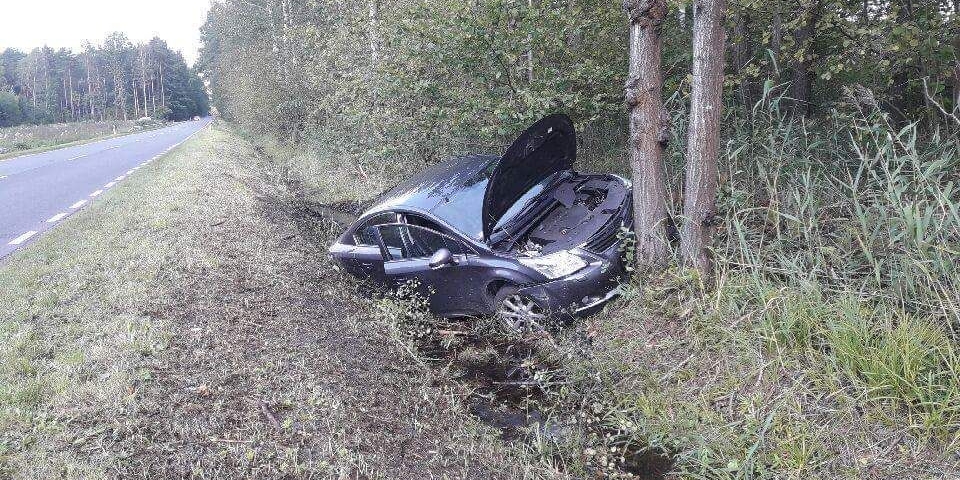 Toyota uderzyła w drzewo