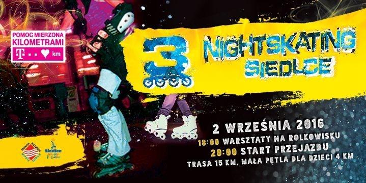Rolkami przez Siedlce nocą