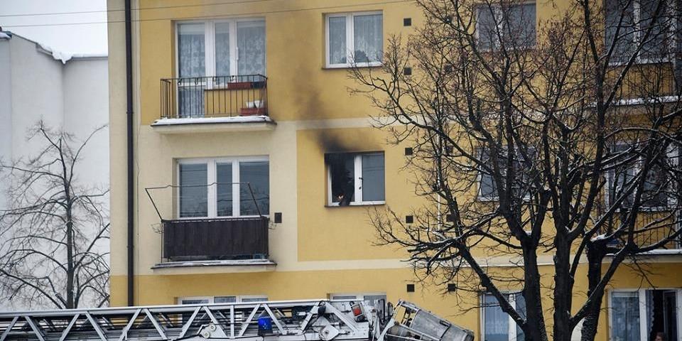 Pożar mieszkania na Sokołowskiej