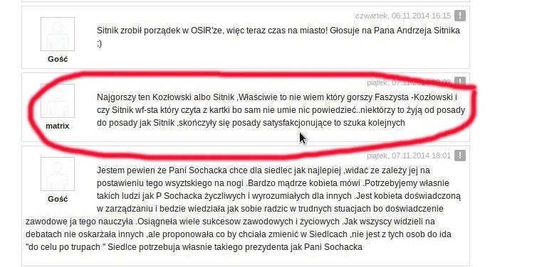 Afera z komentarzem
