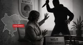 Nożownik zaatakował wójt Starej Kornicy w urzędzie gminy. Śmigłowiec LPR zabrał ją do szpitala