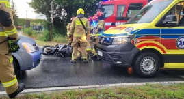 Zderzenie samochodu osobowego z motocyklem w Białkach