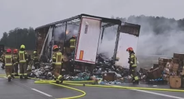 Pożar ciężarówki na A2. Autostrada w kierunku Warsza&hellip;