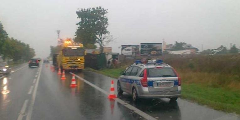 Zderzenie ciężarówek na krajowej 