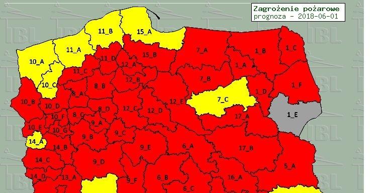 Uwaga! Bardzo duże zagrożenie pożarowe!