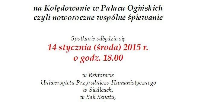 Kolędowanie w Pałacu Ogińskich
