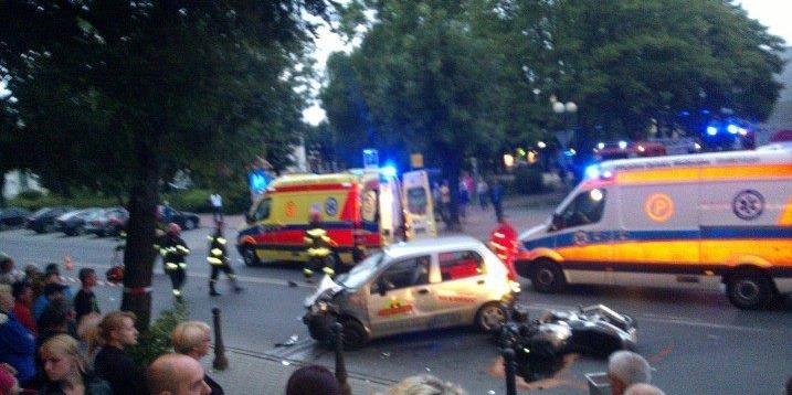 Zderzenie matiza z motocyklem