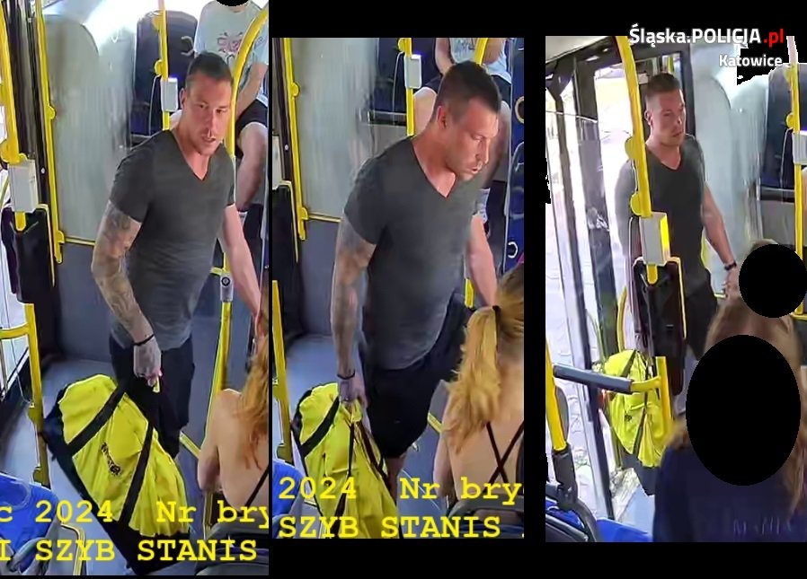 Zniszczył drzwi autobusu. Policja publikuje zdjęcia z monitoringu