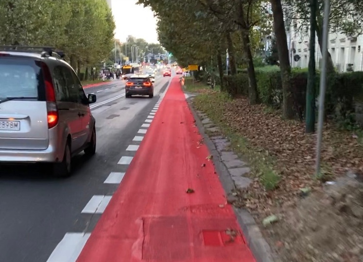 Dzień dobry Katowice. Są zastrzeżenia do pasów rowerowych na ul. Sokolskiej
