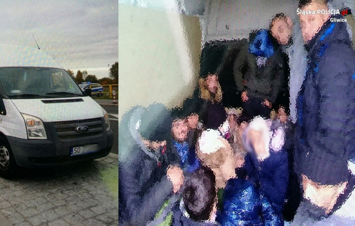 Policjanci zatrzymali busa na sosnowieckich numerach rejestracyjnych. Okazało się, że w środku było 22 imigrantów
