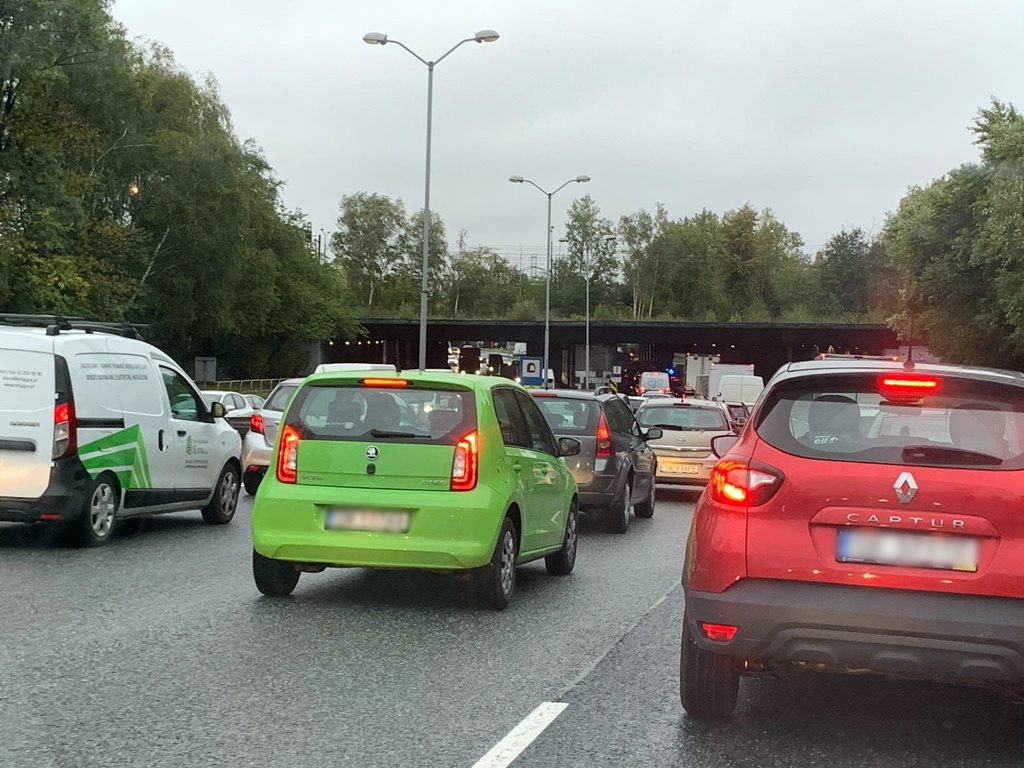 Zamknięty tunel i ogromne korki w Katowicach
