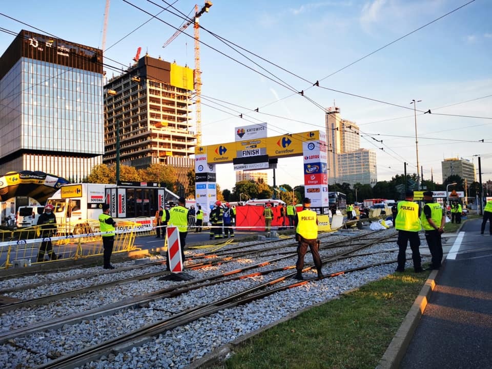 Poważny wypadek na finiszu katowickiego etapu Tour de Pologne