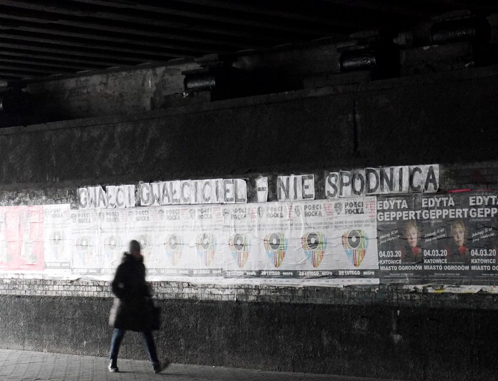 Plakaty krzyczą o przemocy wobec kobiet. Plakaciary dotarły do Katowic