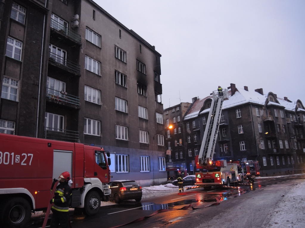 Pożar w centrum Katowic