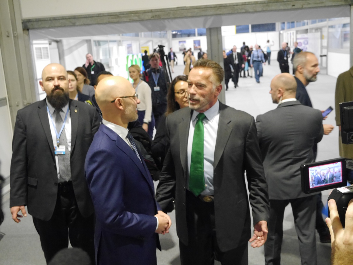 Arnold Schwarzenegger w Katowicach. Gwiazdor walczy o poprawę klimatu