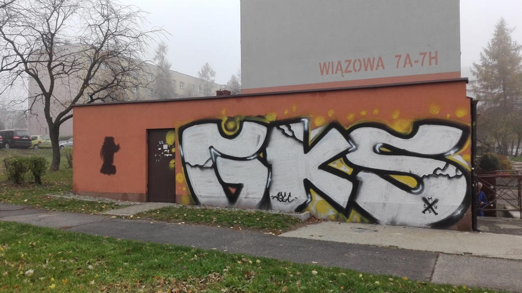 TYLKO U NAS Kibol GKS Katowice ostrzelał z broni pracowników firmy usuwającej nielegalne napisy z miejskich budynków