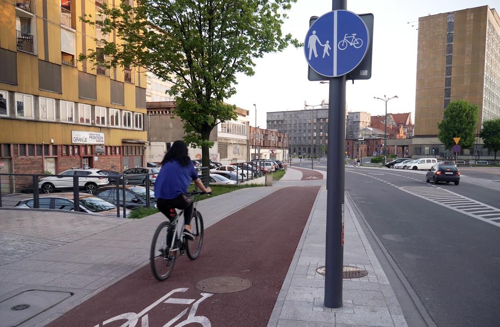 Droga rowerowa w centrum Katowic została uszkodzona. W poniedziałek rozpocznie się jej remont
