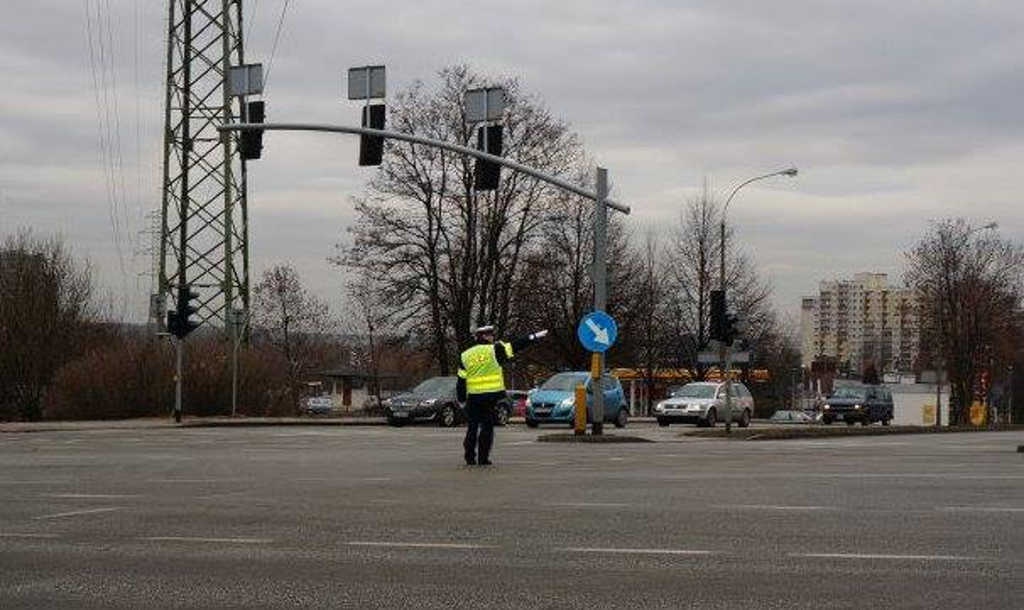 Policyjne ćwiczenia na ulicy Kościuszki