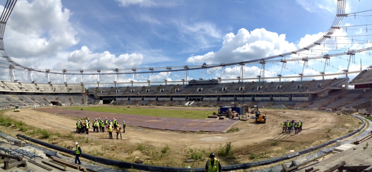 Dach Stadionu Śląskiego na wysokości 35 metrów