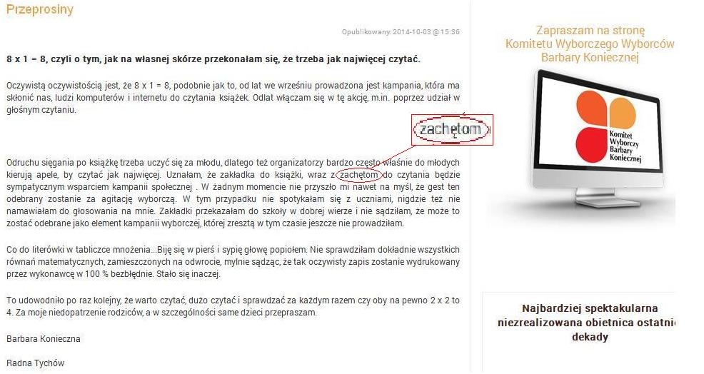 Kompromitacji tyskiej radnej ciąg dalszy