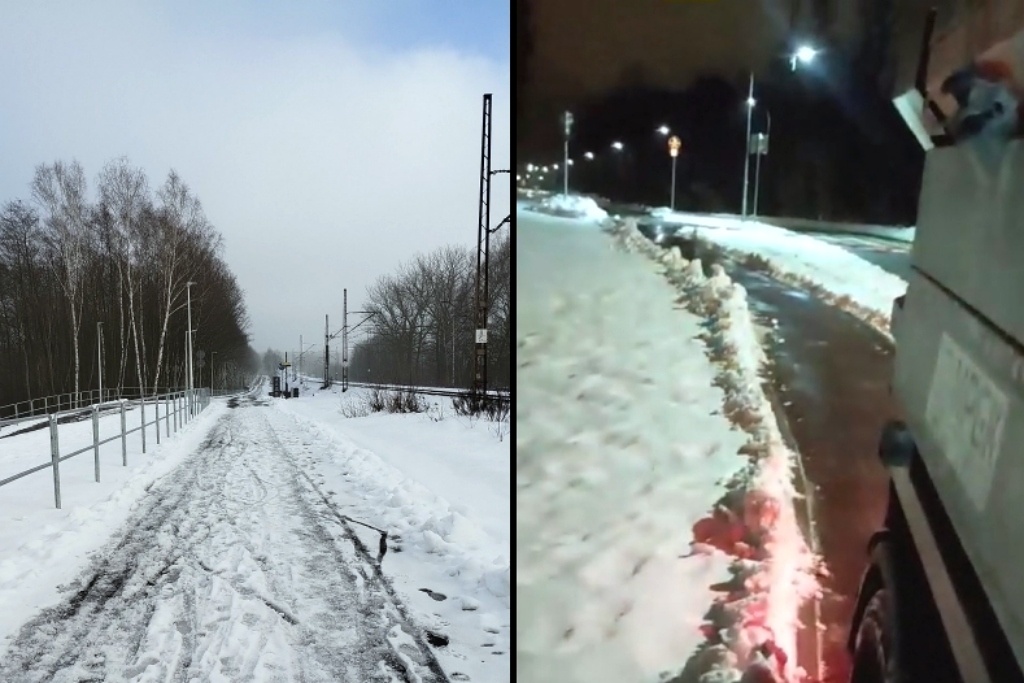 Velostrada miała być odśnieżana. Rowerzyści pokazują, że nie jest, a miasto się tłumaczy