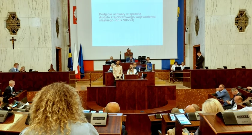 Blokada mównicy i oburzenie obrońców Parku Śląskiego. Budzący kontrowersje audyt krajobrazowy został przegłosowany
