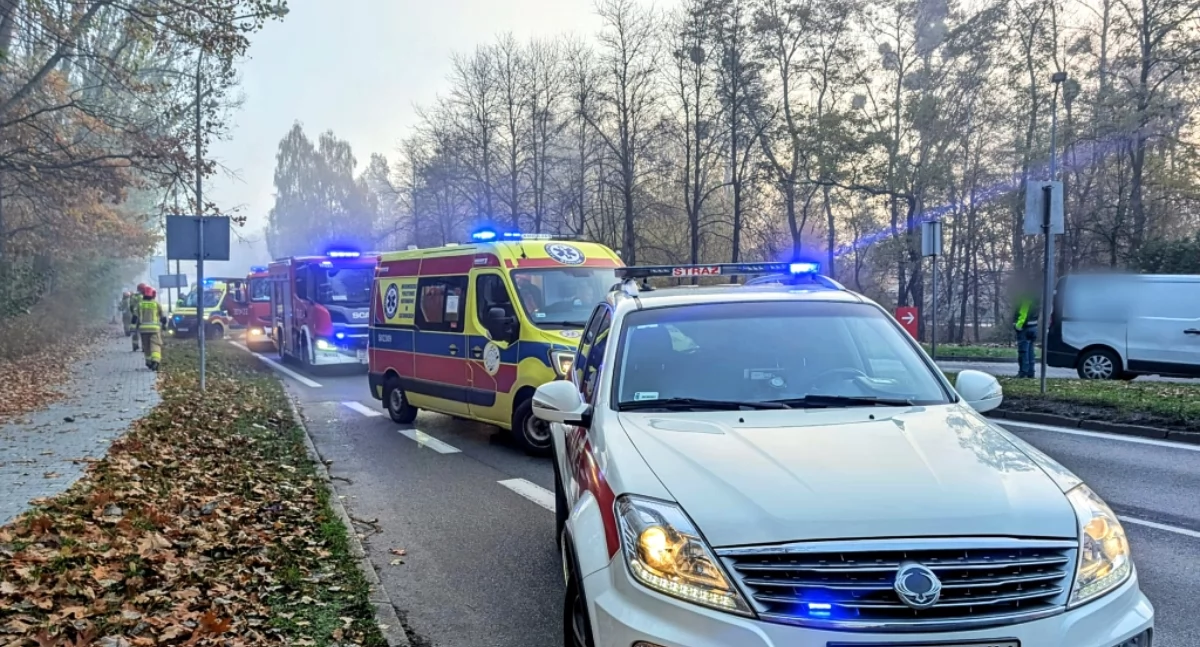 Kierowca dostawczaka wjechał w autobus miejski. Dwie osoby trafiły do szpitala
