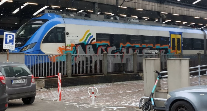 Pomalowane pociągi Kolei Śląskich. Spółka liczy koszty usuwania graffiti