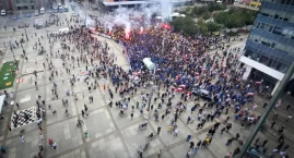 Kibole i Konfederacja protestowali w Katowicach przeciwko uchodźcom i imigrantom