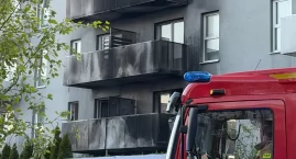 Pożar na osiedlu w Katowicach. Zapaliła się donica, ogień objął elewację