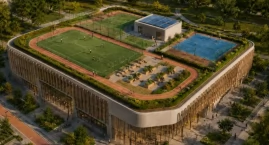 Hala sportowa i schron dla mieszkańców. Uniwersytet &hellip;
