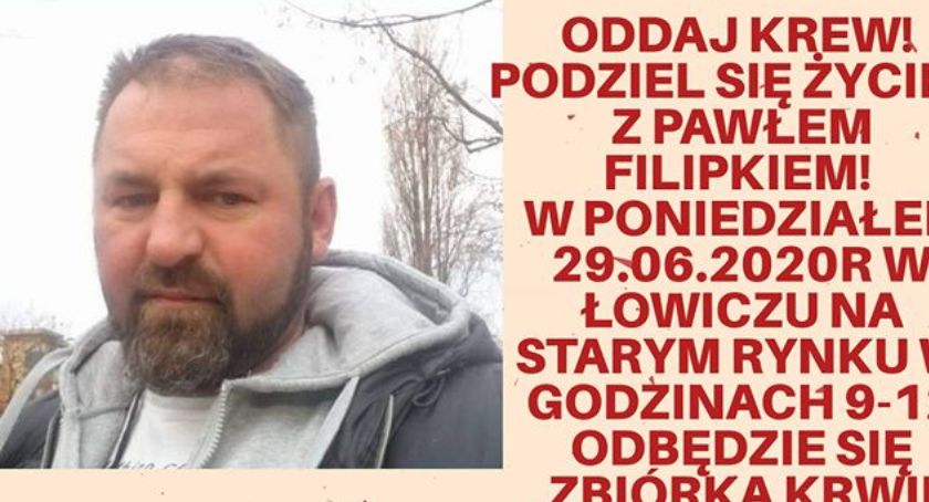 Potrzebna krew dla Pawła Filipka. Krwiobus przyjedzie do Łowicza