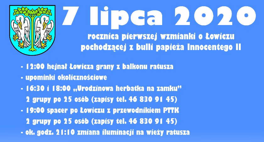 884. urodziny Łowicza. Program obchodów