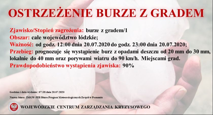  IMGW wydał ostrzeżenia!!! Uwaga na burze z gradem. Po południu możliwe trąby powietrzne!!!