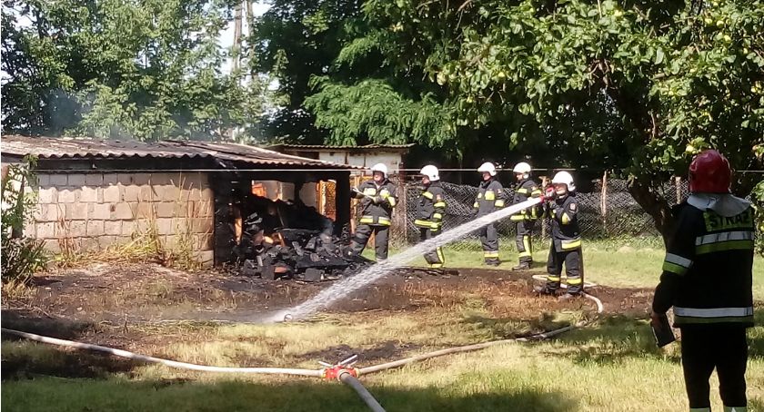 Pożar budynku gospodarczego w Krępie