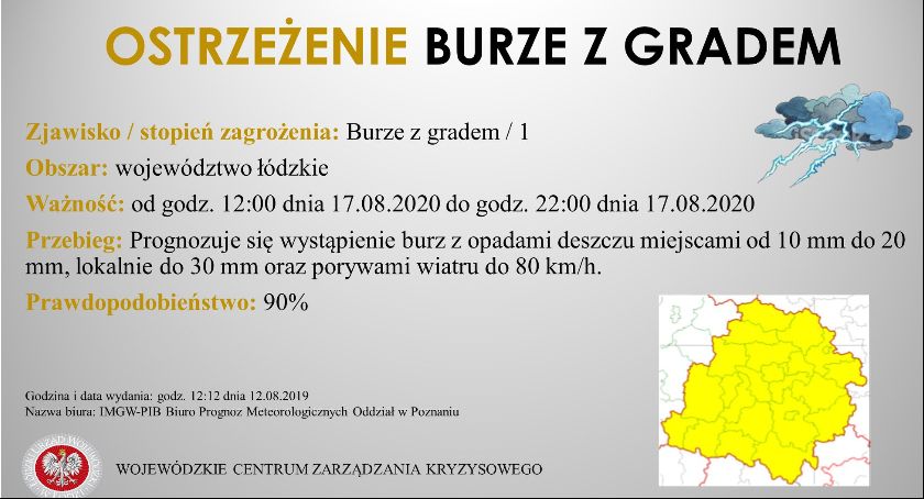 Ostrzeżenie IMGW. Możliwe burze z gradem