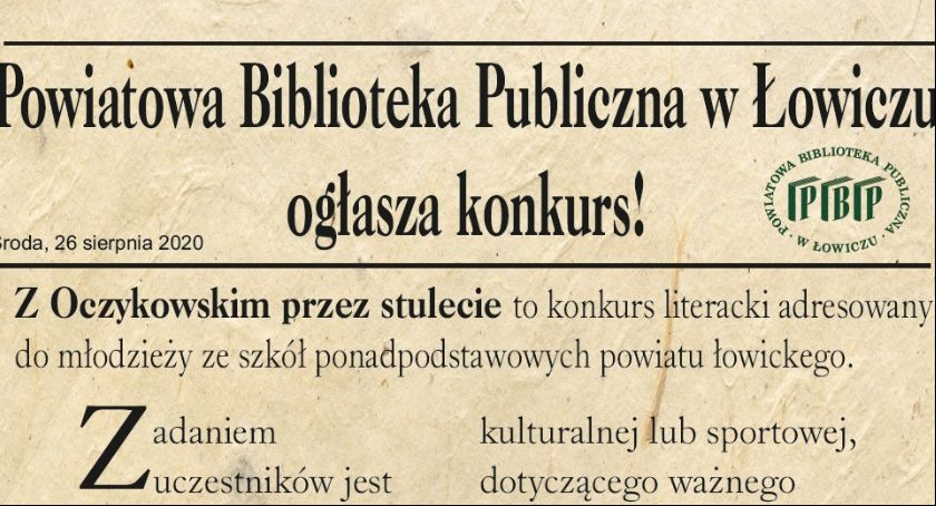 Z Oczykowskim przez stulecie - Konkurs Powiatowej Biblioteki Publicznej