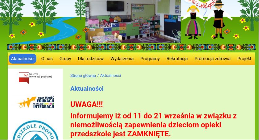 PILNE !!! Z powodu koronawirusa zamknięto Przedszkole nr 5 w Łowiczu 