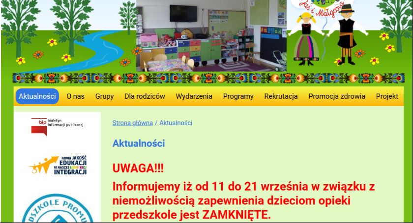 Przedszkole nr 5 - Nie jest obligatoryjne robienie wszystkim testów