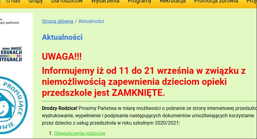 Przedszkole nr 5. Kolejne dziecko z pozytywnym wynikiem