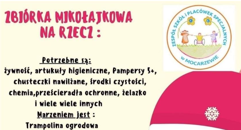 Mikołajkowa zbiórka dla Zespołu Szkół i Placówek Specjalnych w Mocarzewie